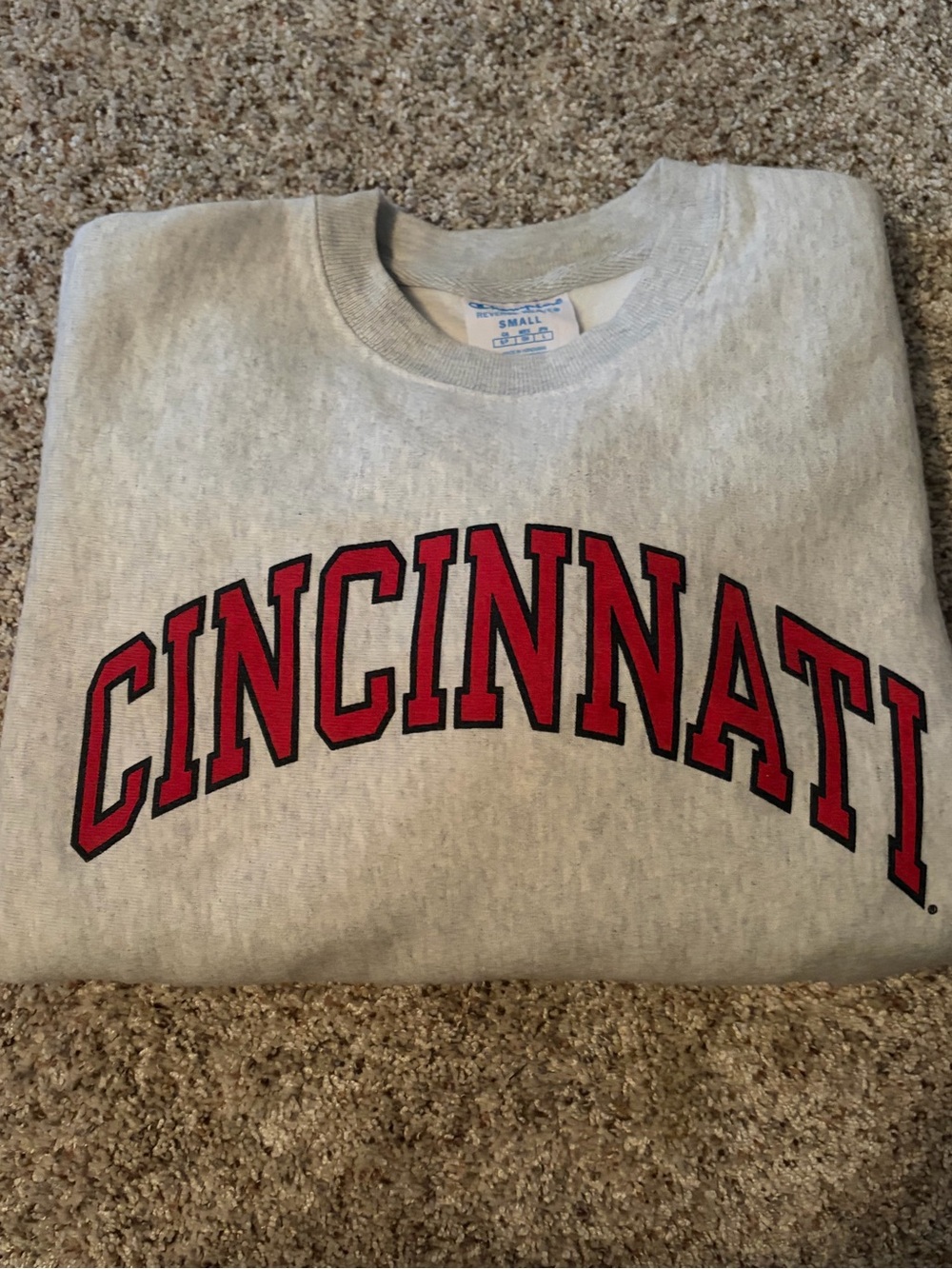 Cincinnati Crewneck Sweatshirt - Gray with Red Print